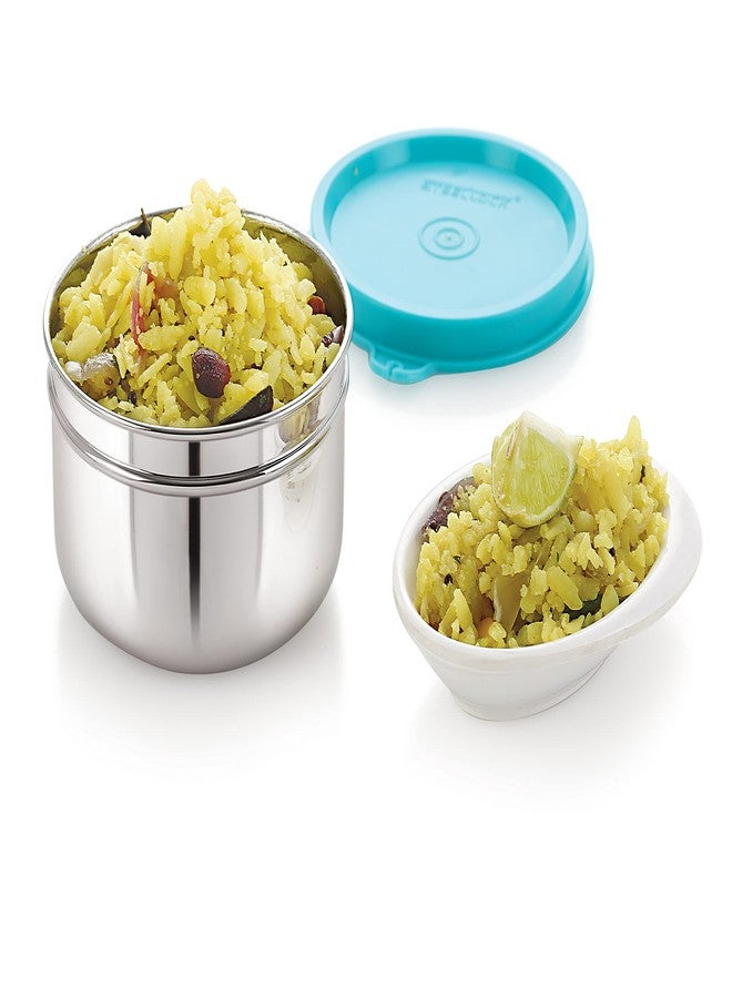 STEELLOCK علبة ستيللوك محكمة الإغلاق من الفولاذ المقاوم للصدأ | علبة/مخزن/غداء مانعة للتسرب مع غطاء | خالية من مادة BPA، متينة ومقاومة للصدأ | SL-22 - طقم من 4 علب، سعة كل منها 250 مل، لون فيروزي - Image 3